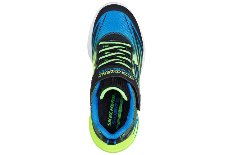Skechers Flex Glow Ultra 400139L Boys Sports Black/Blue/Lime