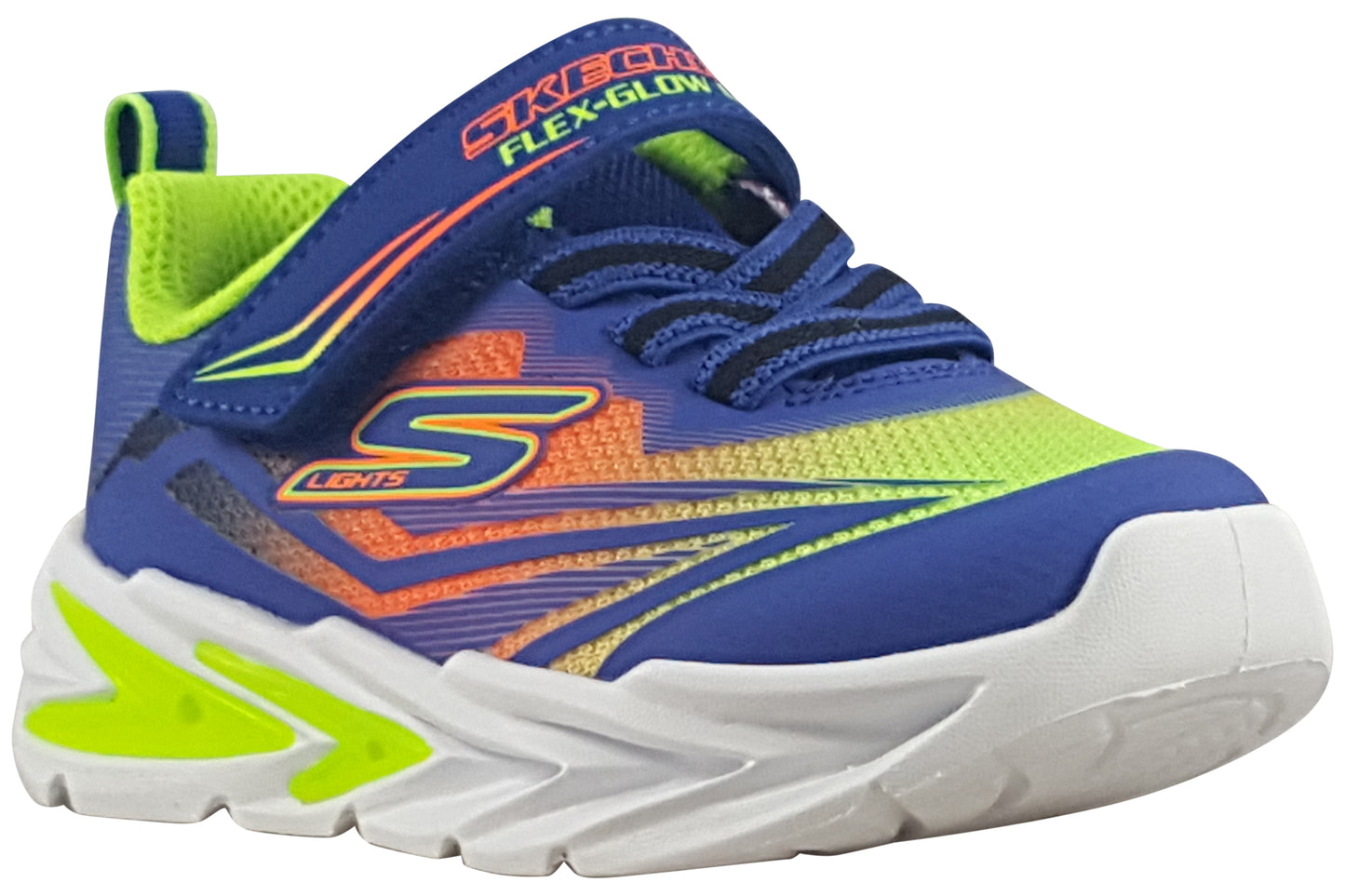 skechers flex glow ultra 400139n blue multi trainers right