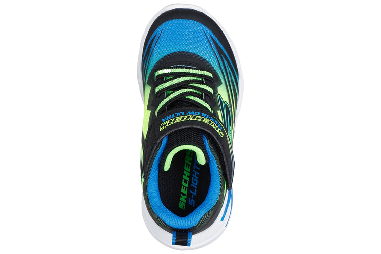 Skechers Flex Glow Ultra 400139N Boys Sports Black/Blue/Lime