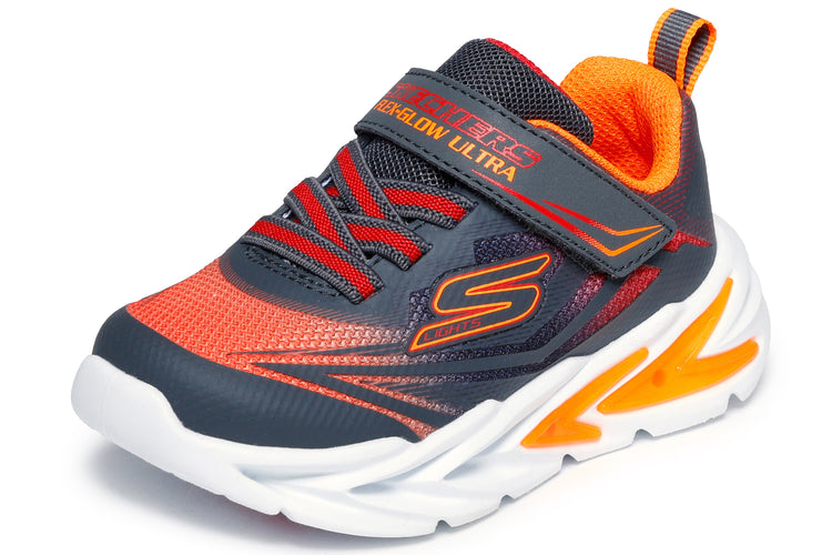 Skechers Flex Glow Ultra 400139N Charcoal/Red Boys Sports