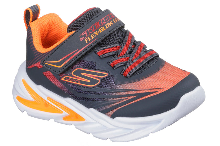 Skechers Flex Glow Ultra 400139N Charcoal/Red Boys Sports
