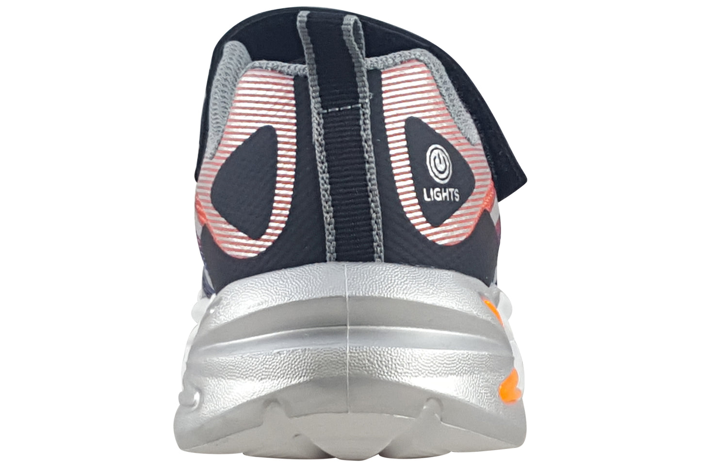 skechers flex glow ultra black silver trainers back
