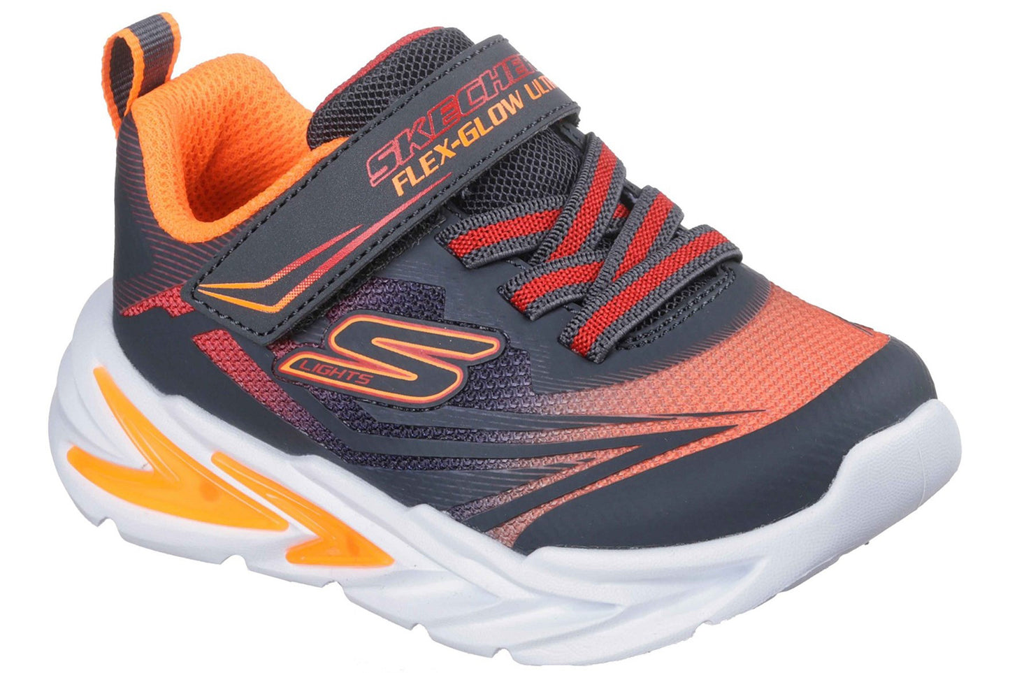 Skechers Flex-Glow Ultra Charcoal/Red Boys Sports