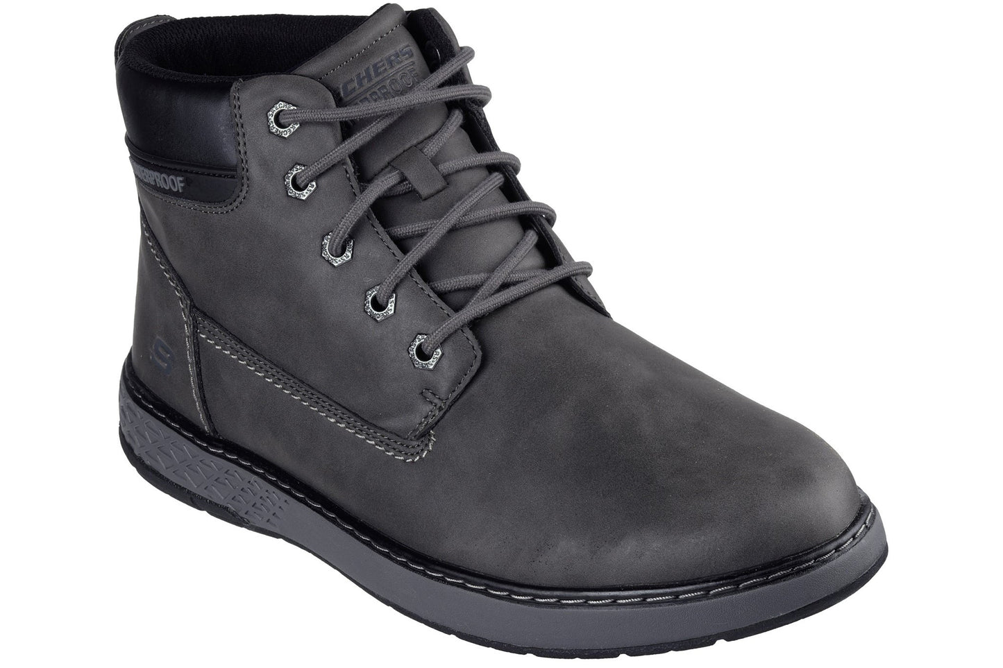skechers garlan deno mens boots charcoal right angle