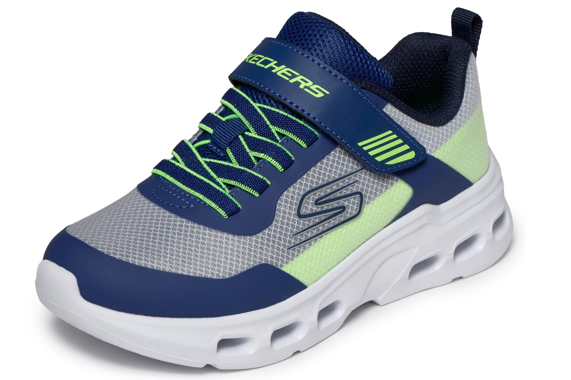skechers-glide-step-drift-504125l-boys-trainers-navy-lime-left-angle
