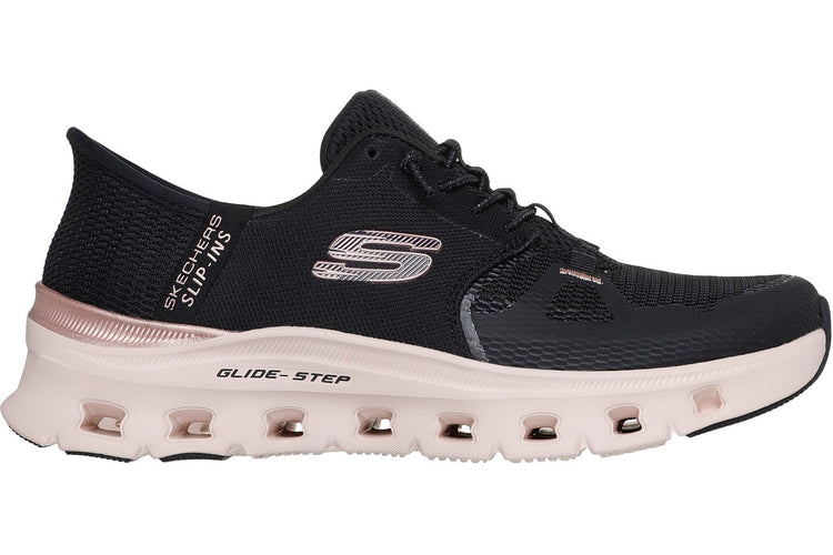 Skechers Slip-Ins Glide-Step Pro Radiant Black Mesh/Rose Gold Trim Womens Fashion Trainers