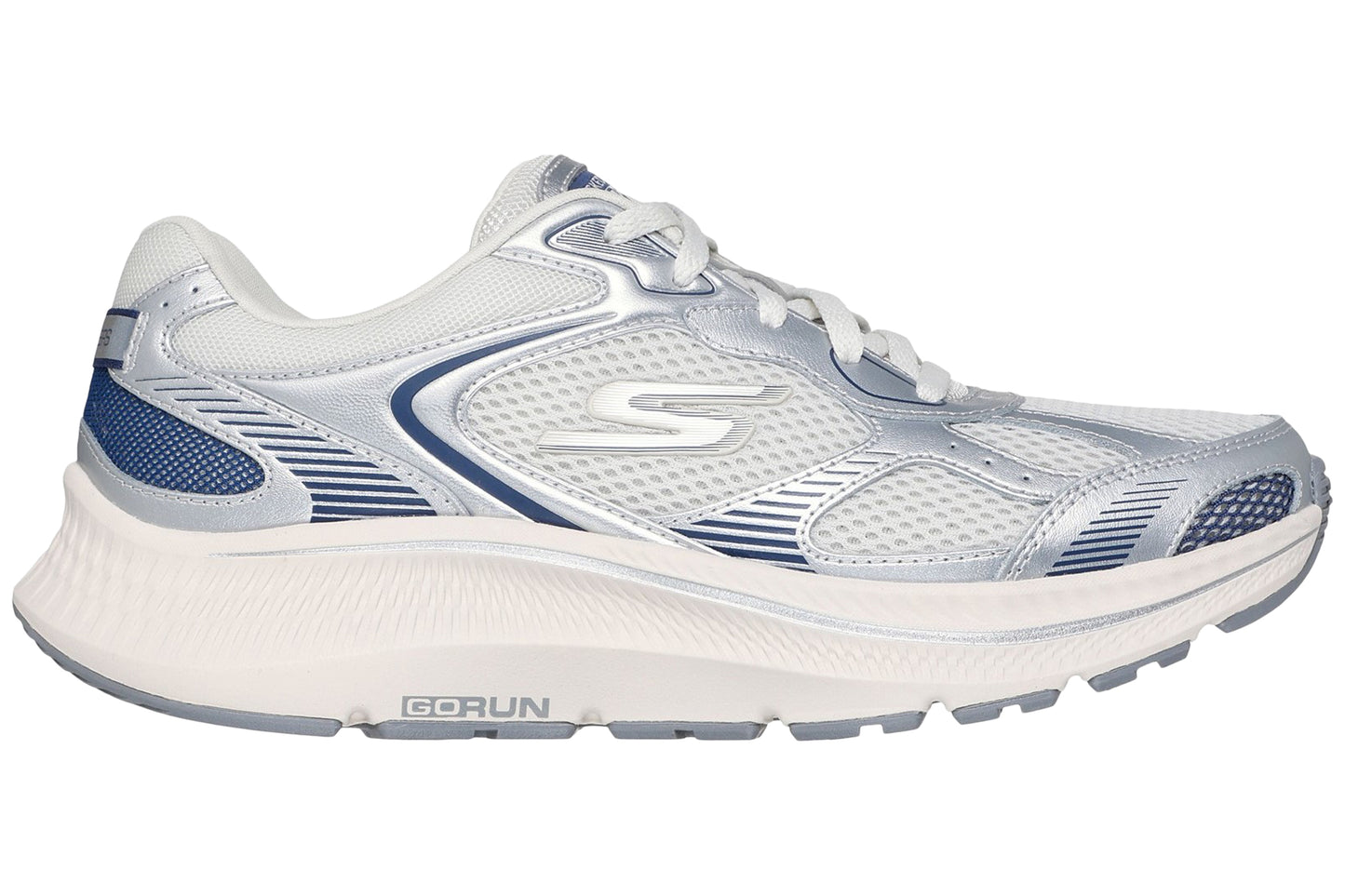 Skechers Go Run Consistent 128633 Silver/Navy Womens Sports