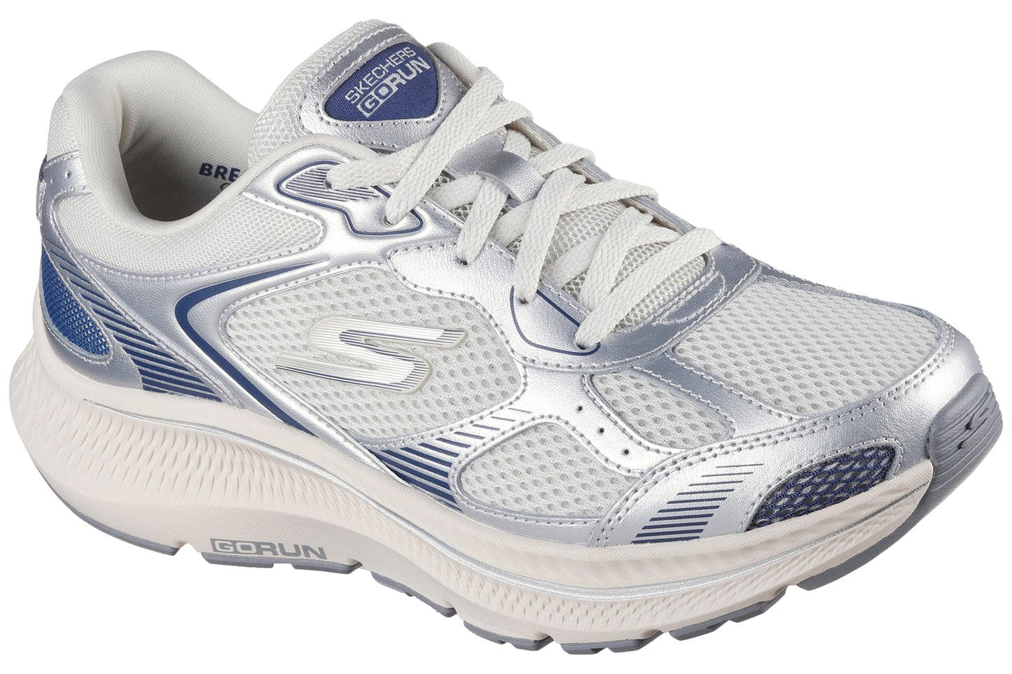Skechers Go Run Consistent 128633 Silver/Navy Womens Sports