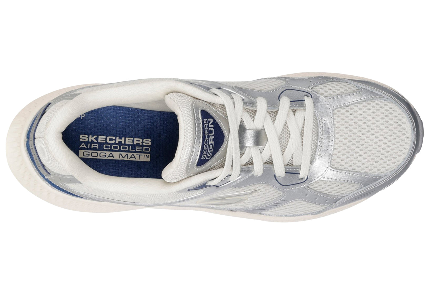 Skechers Go Run Consistent 128633 Silver/Navy Womens Sports