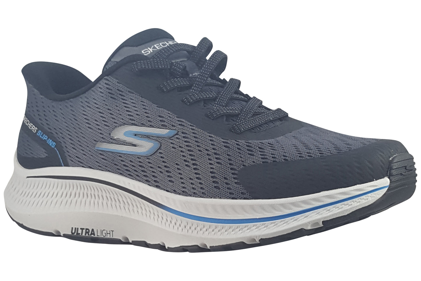 skechers go run world charcoal black trainers right