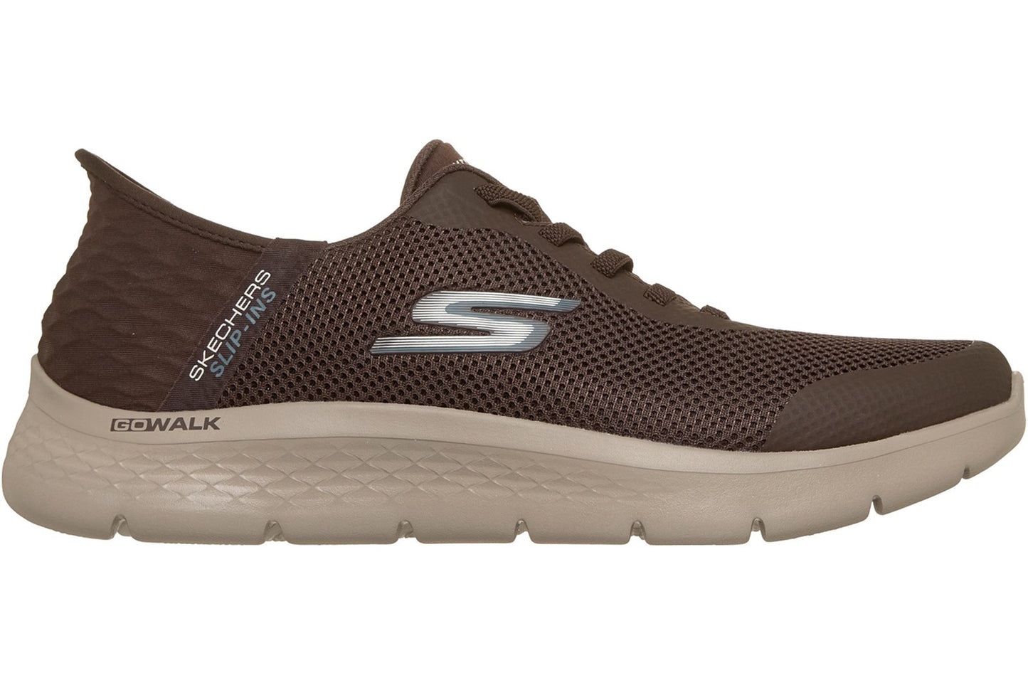 Skechers Slip-Ins Go Walk Flex Hands Up Chocolate Mens Trainers