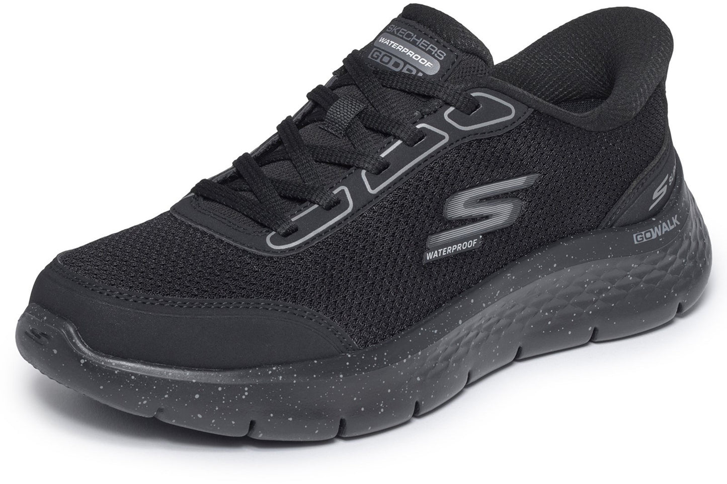 Skechers Slip-Ins Go Walk Flex Mabel Black Textile/Trim Womens Fashion Trainers