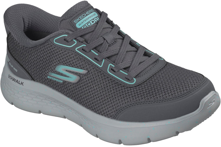 Skechers Go Walk Flex Mabel Charcoal /Turquoise Trim Womens Fashion Trainers