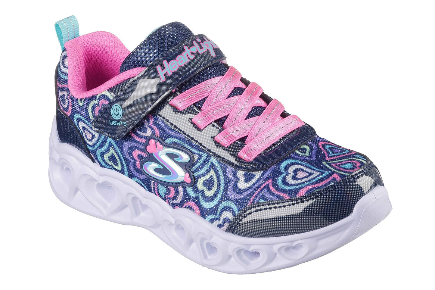 Skechers Heart Lights Boogie Love Navy/Multi Girls Sports
