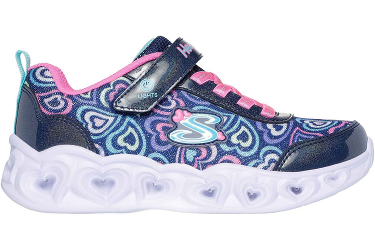 Skechers Heart Lights Boogie Love Navy/Multi Girls Sports