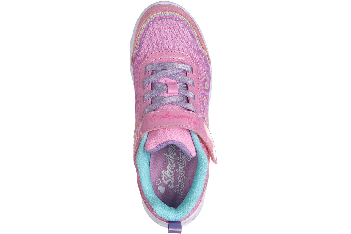 Skechers Heart Lights Bubble Love Light Pink/ Synthetic/ Trim Girls Sports