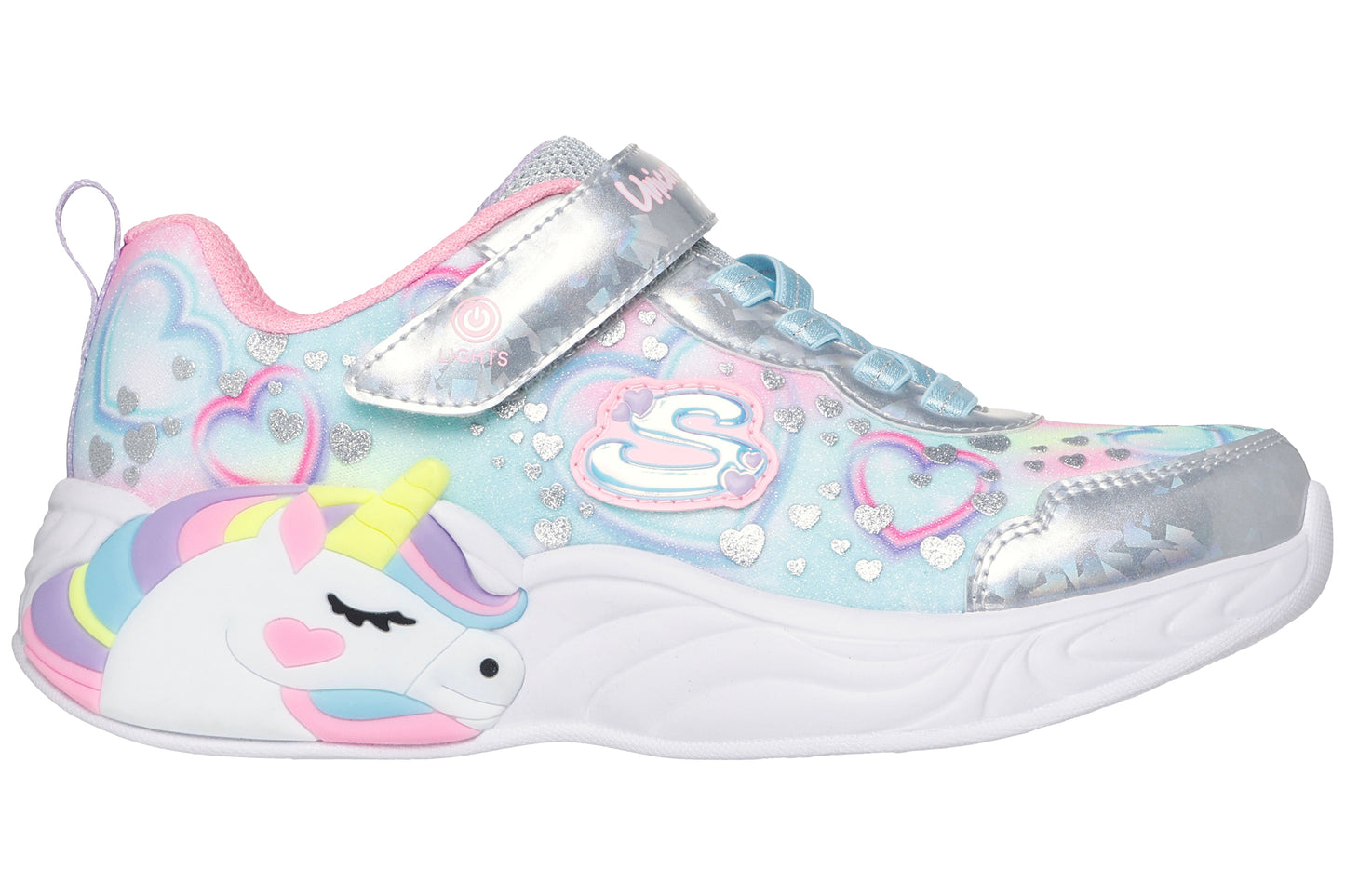 Skechers Heart Sparkles 303063L Girls Sports Silver/Multi