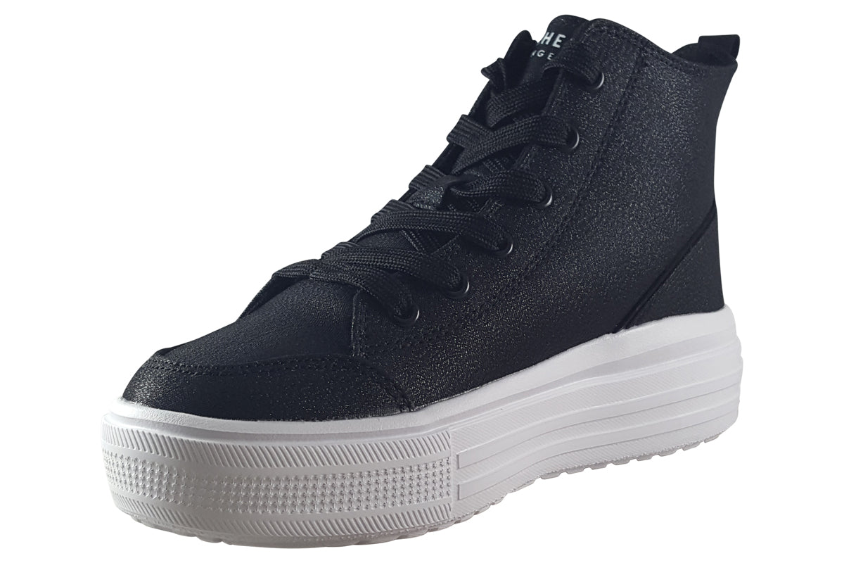 skechers hyper lift 310253l black boots left