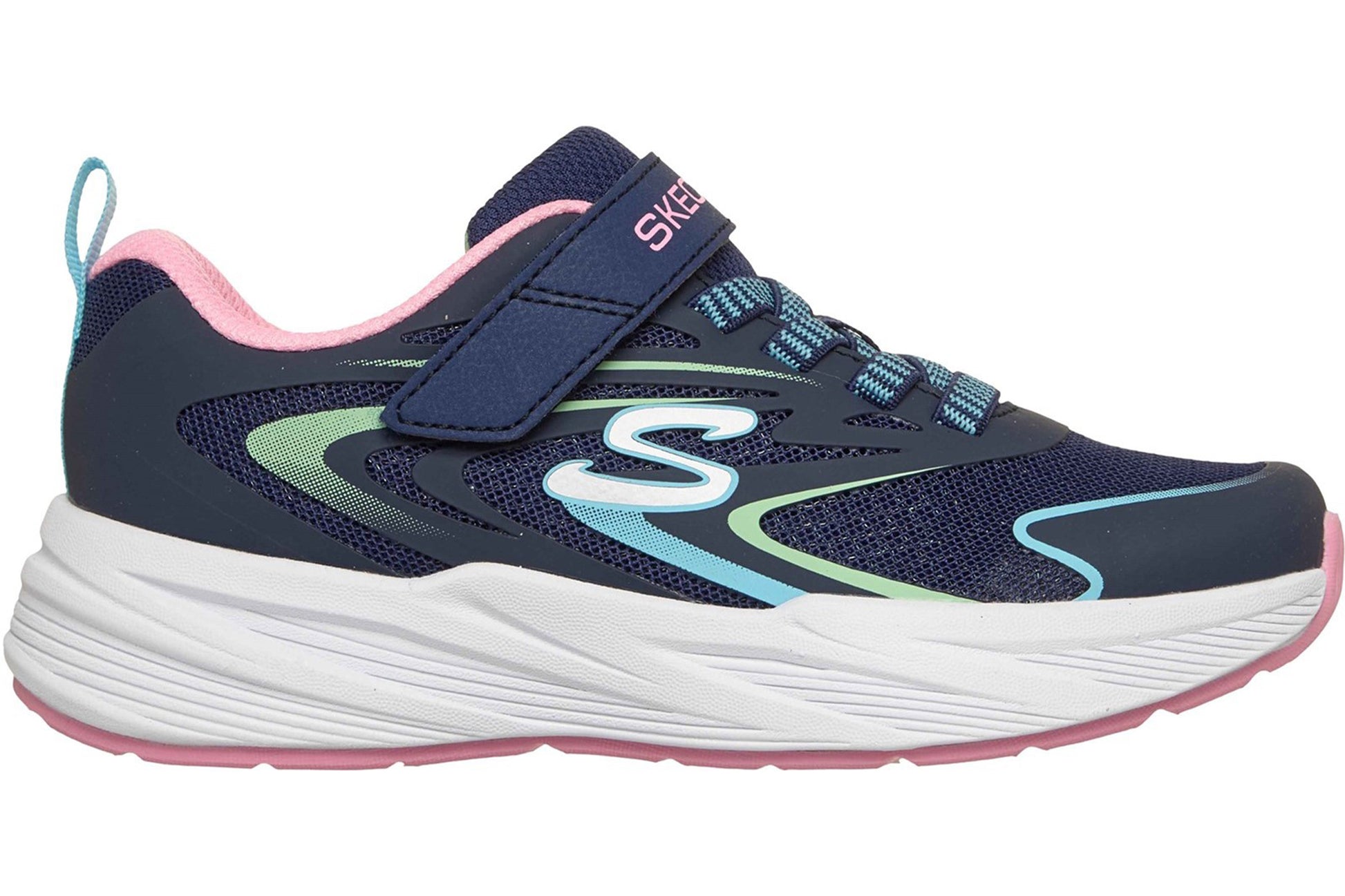 skechers-hyper-speed-girls-trainers-navy-multi-right-flat