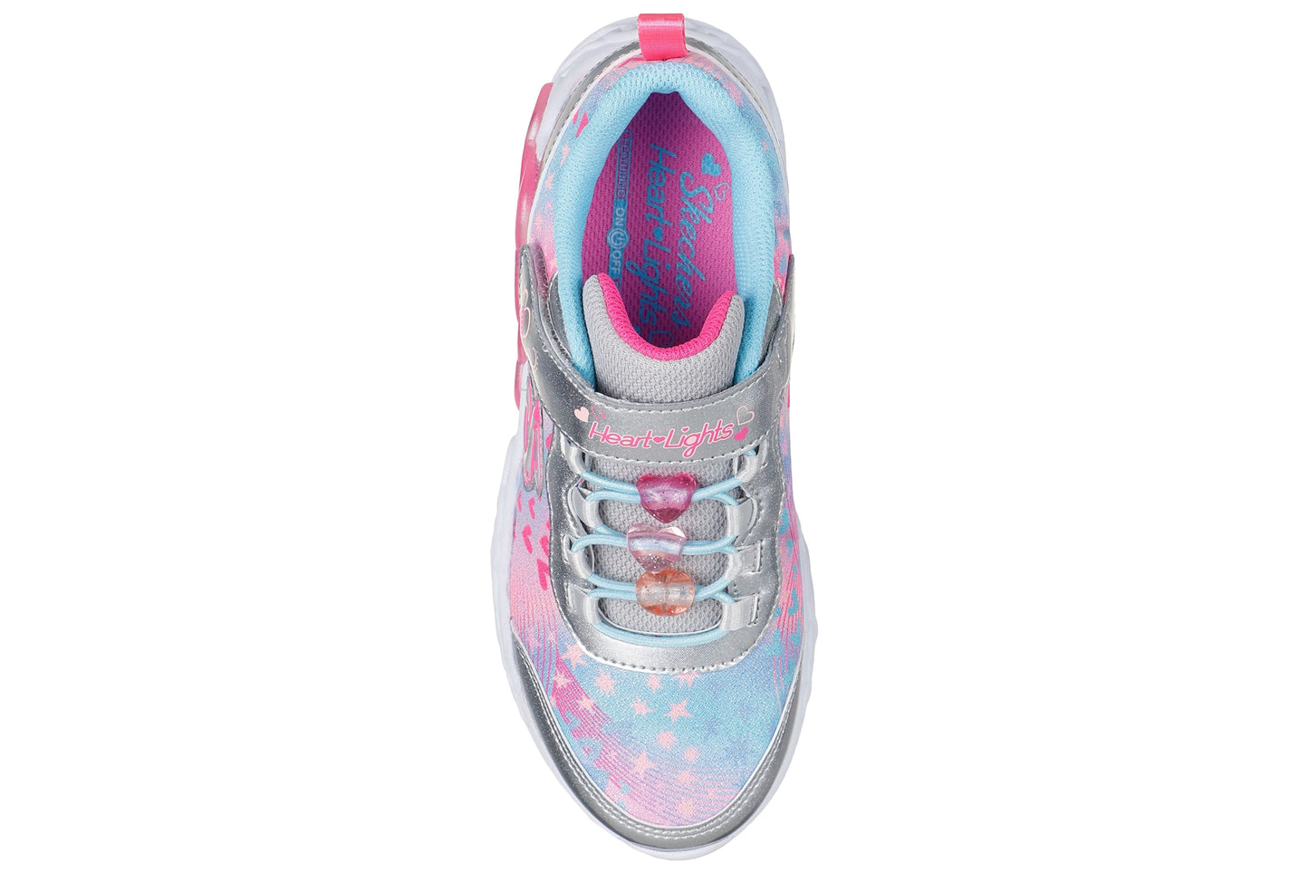 Skechers Infinite Heart Lights Hear Silver/Multi Girls Sports