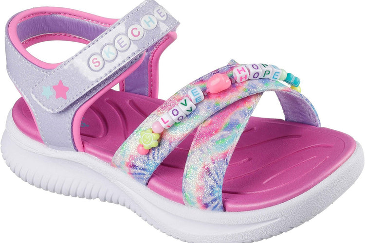 Skechers Jumpsters Tie Dye BFFs Lavender/Multi Girls Sandals