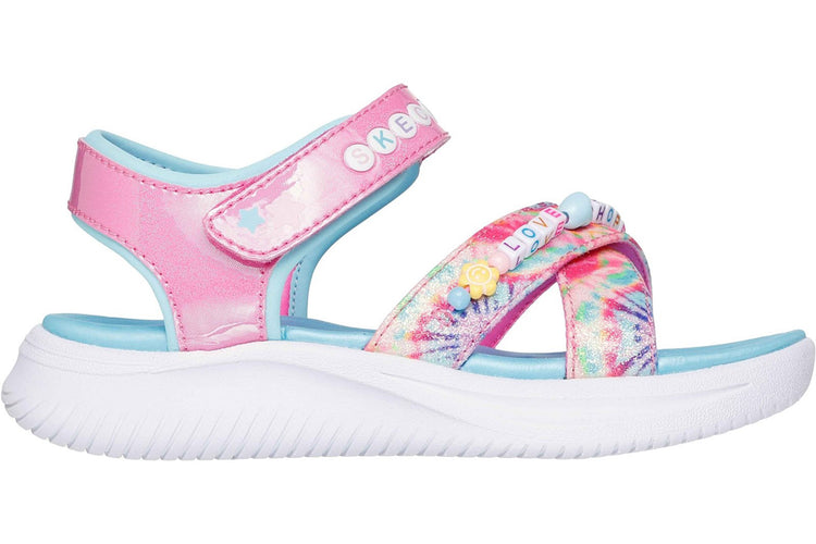 Skechers Jumpsters Tie Dye BFFs Pink/Multi Girls Sandals