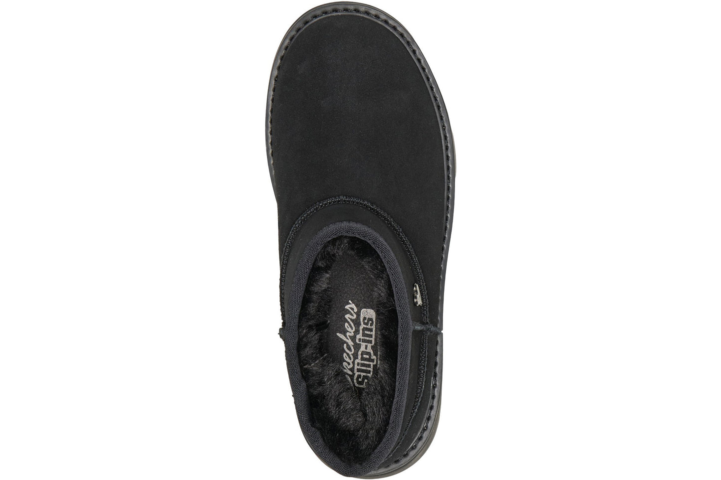 Skechers Slip-Ins Keepsakes Cozy Mini Black Suede/Faux Fur Womens Boots