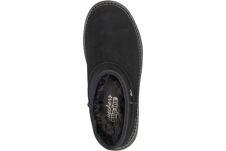Skechers Slip-Ins Keepsakes Cozy Mini Black Suede/Faux Fur Womens Boots