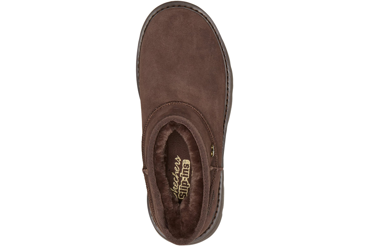 Skechers Slip-Ins Keepsake Cozy Mini Chocolate Suede/Faux Fur Womens Boots