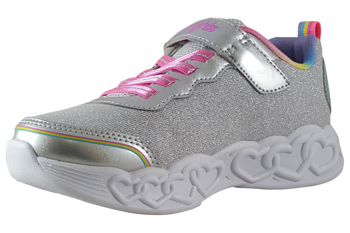 skechers love silver multi trainers left