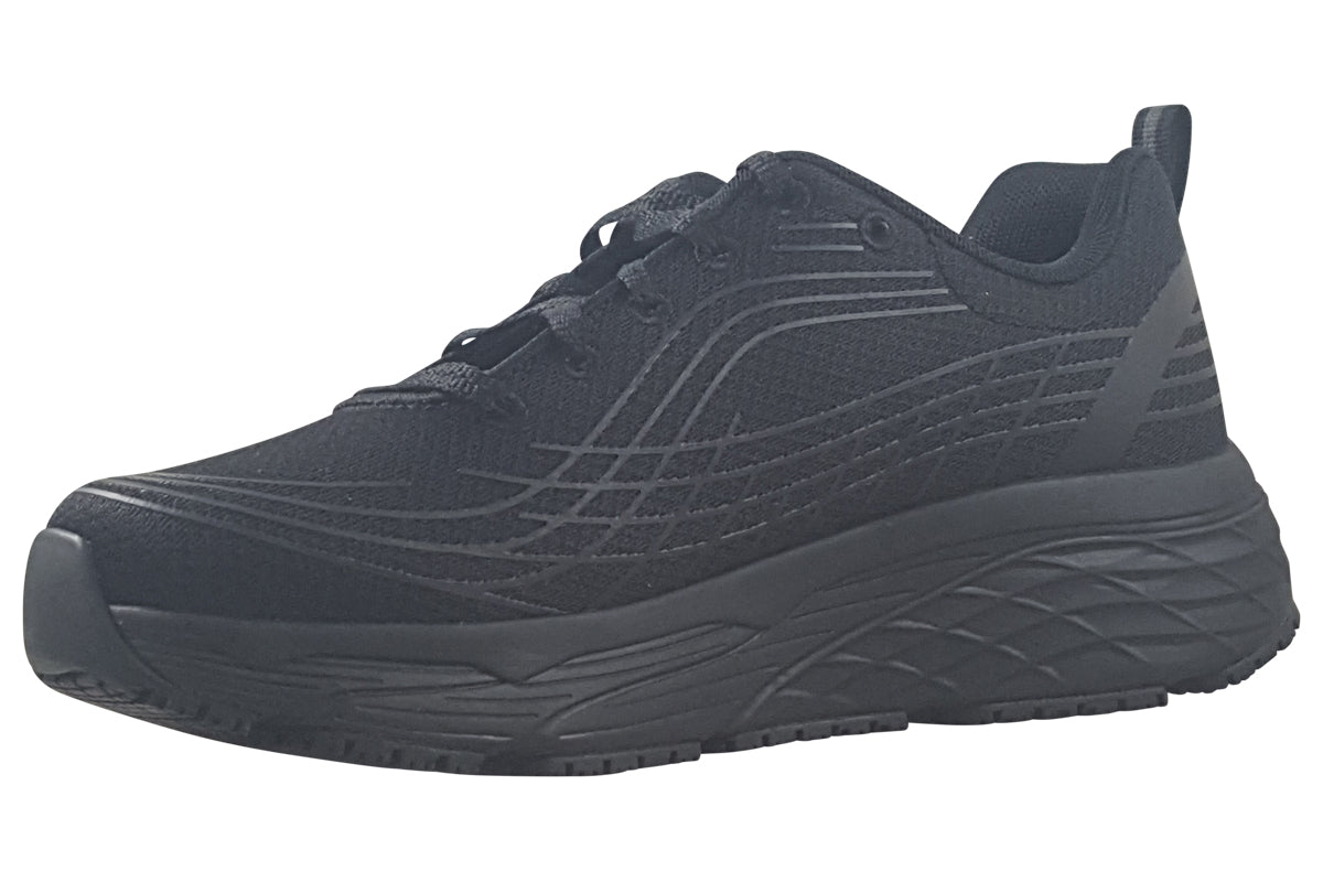 skechers max cushioning black trainers left
