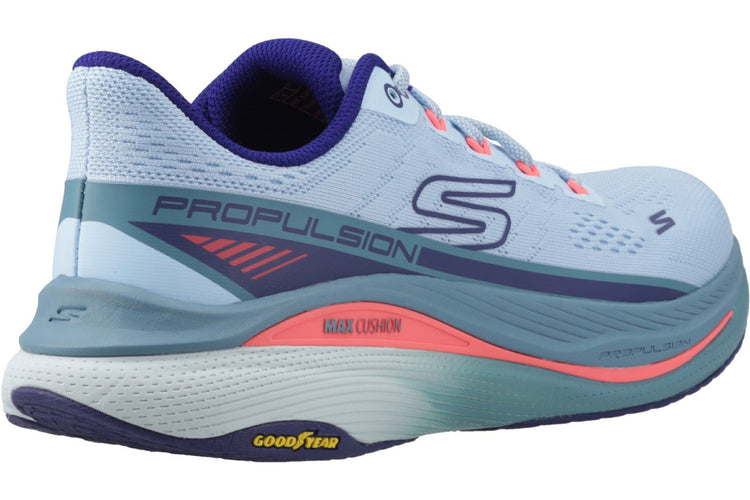Skechers Max Cushioning Propulsion Light Blue/Navy Womens Trainers