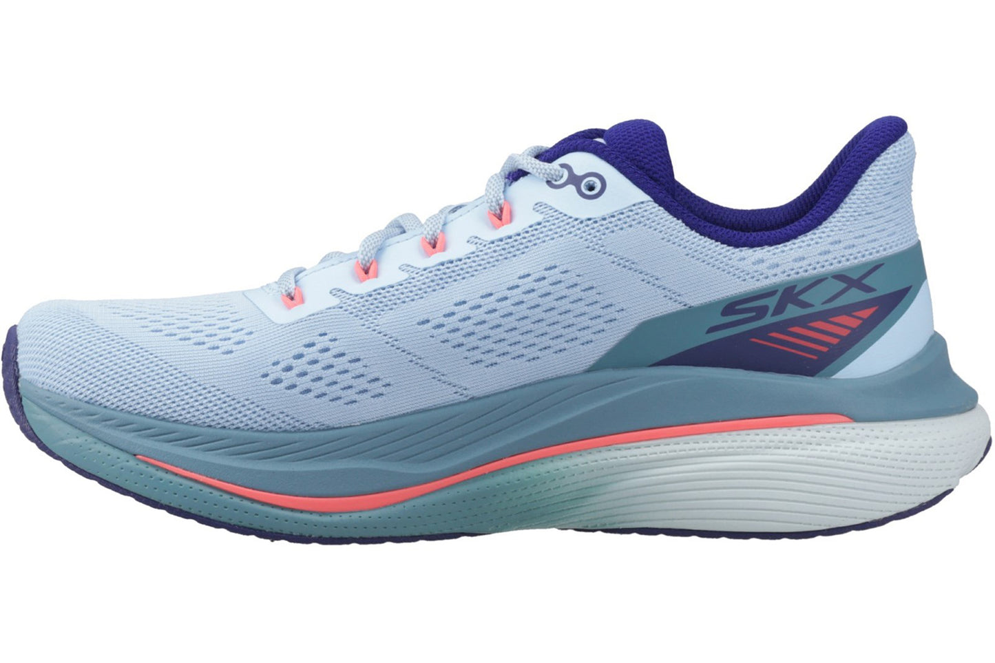 Skechers Max Cushioning Propulsion Light Blue/Navy Womens Trainers