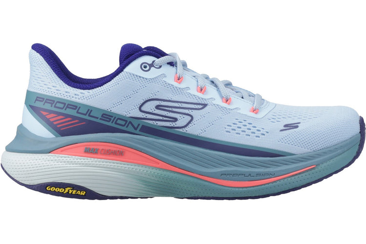 Skechers Max Cushioning Propulsion Light Blue/Navy Womens Trainers