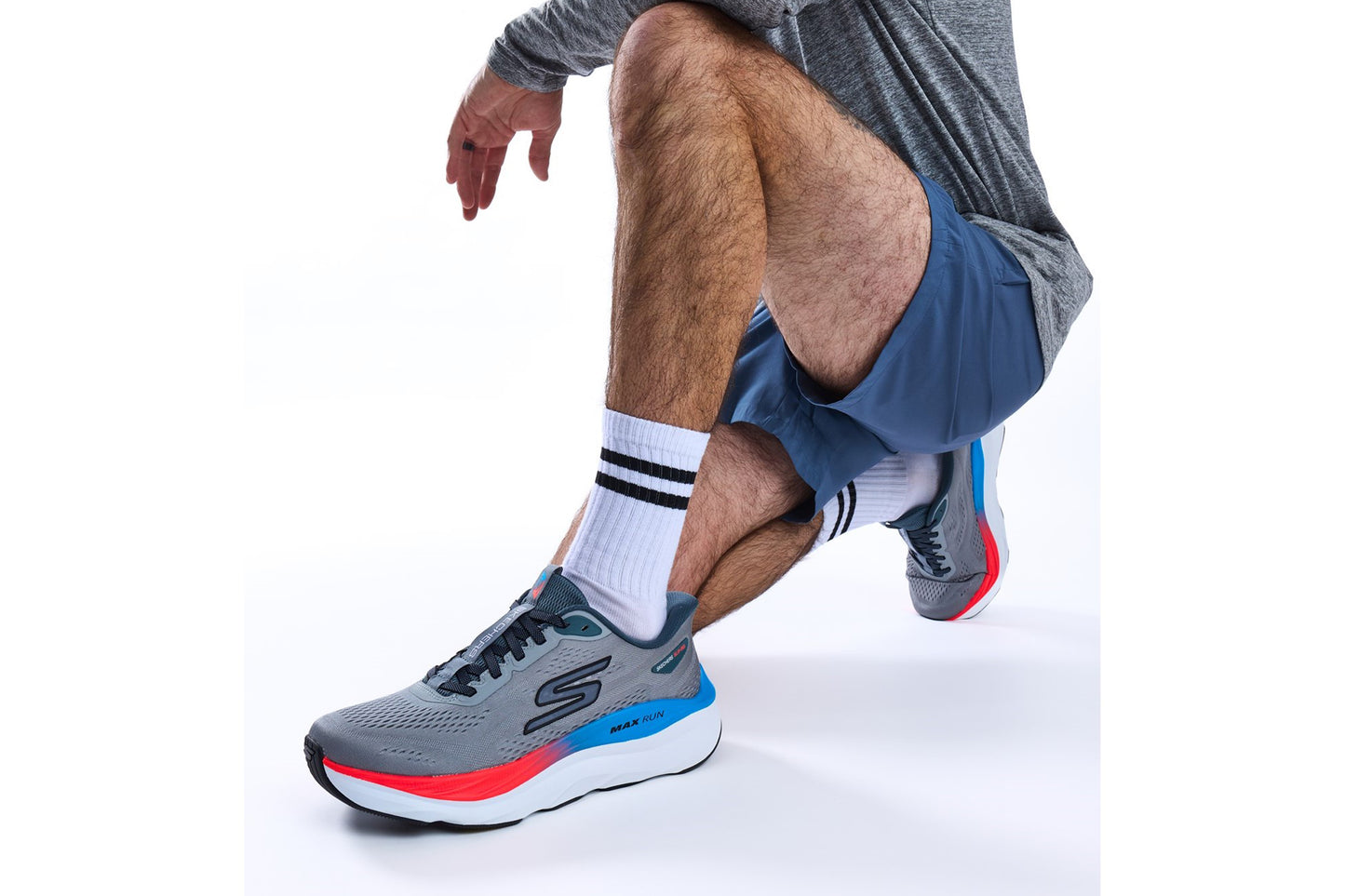 Skechers Slip-Ins Max Run Grey/Multi Mens Trainers