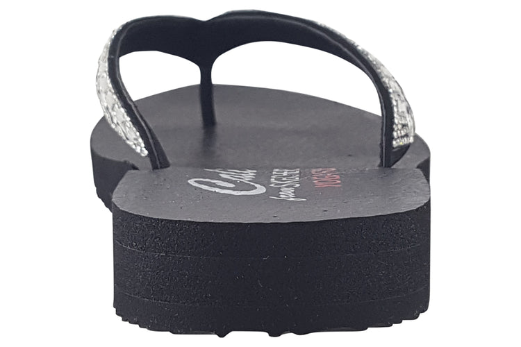 Skechers Meditation Clear Waters 119649 Black/Silver Womens Sandals