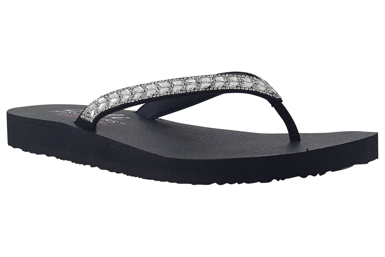 Skechers Meditation Clear Waters 119649 Black/Silver Womens Sandals