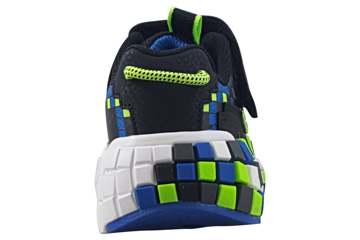 skechers mega craft 402182l blue lime trainers back
