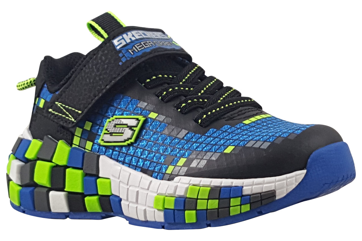 skechers mega craft 402182l blue lime trainers right