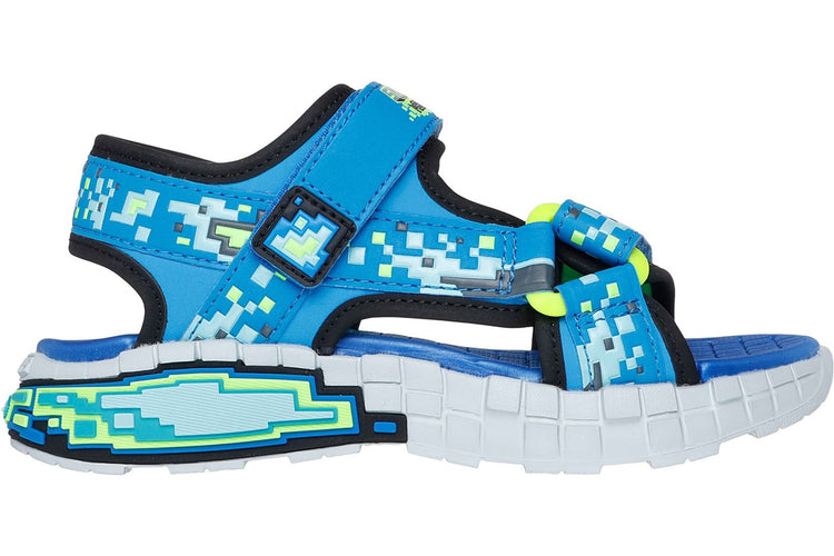 Skechers Mega-Splash Black/Blue/Lime Boys Sandals