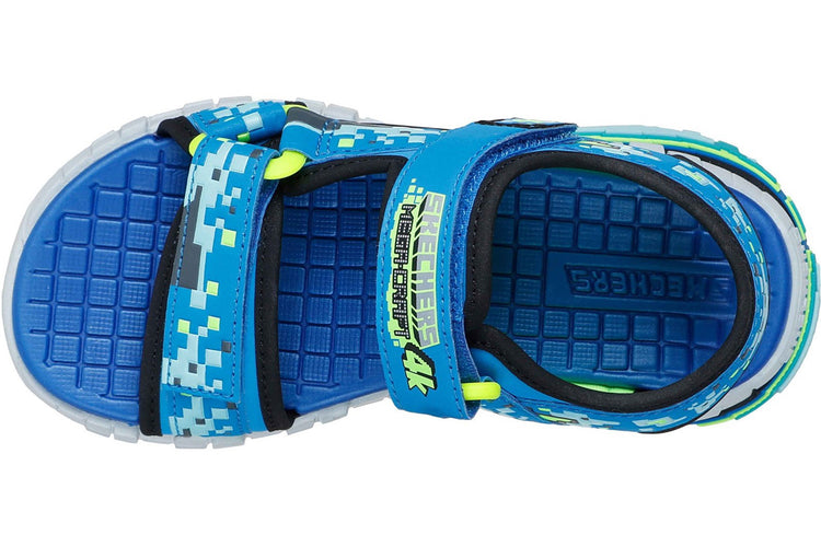 Skechers Mega-Splash Black/Blue/Lime Boys Sandals