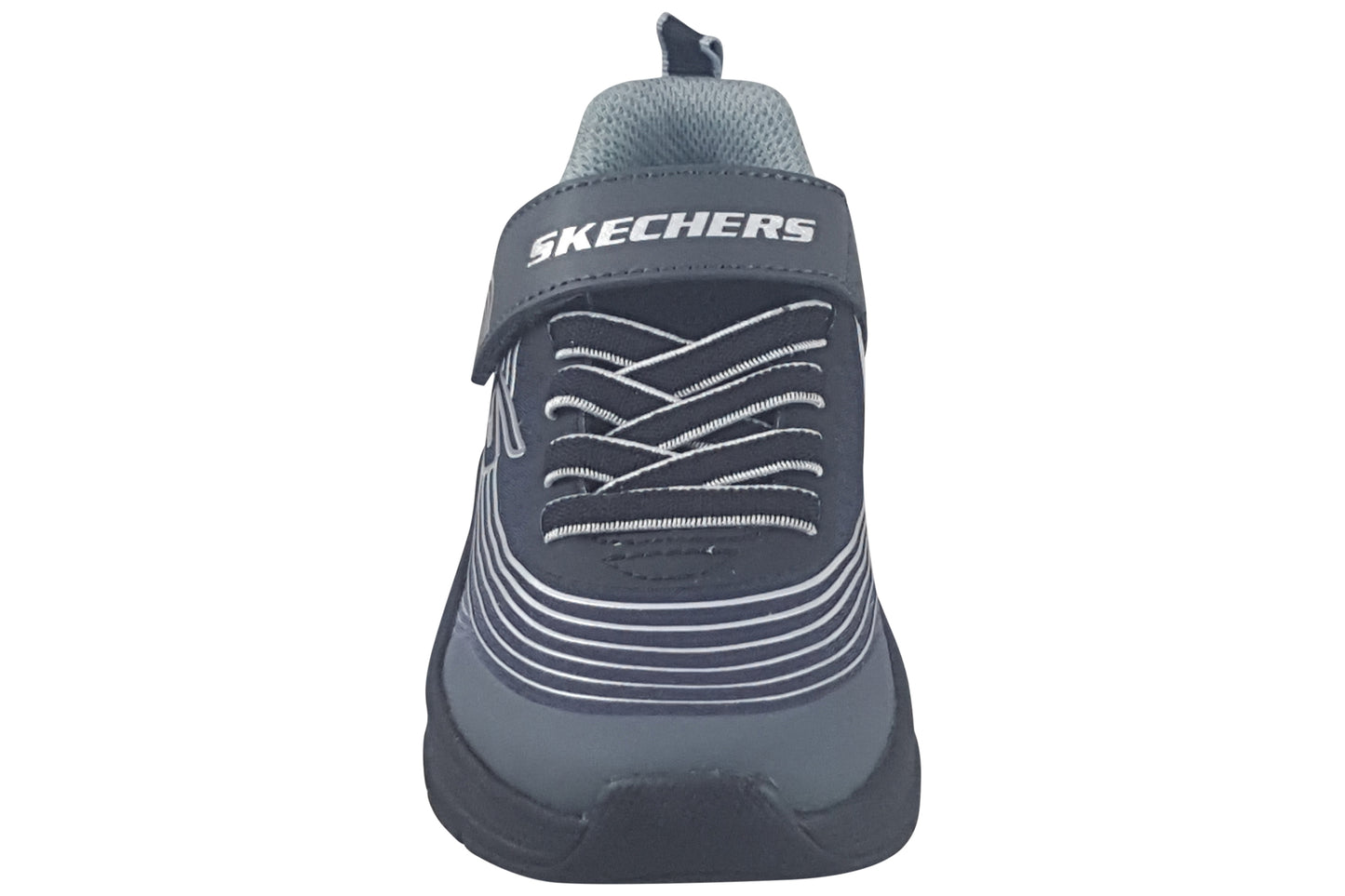 skechers microspec adv 403926l boys trainers black silver top