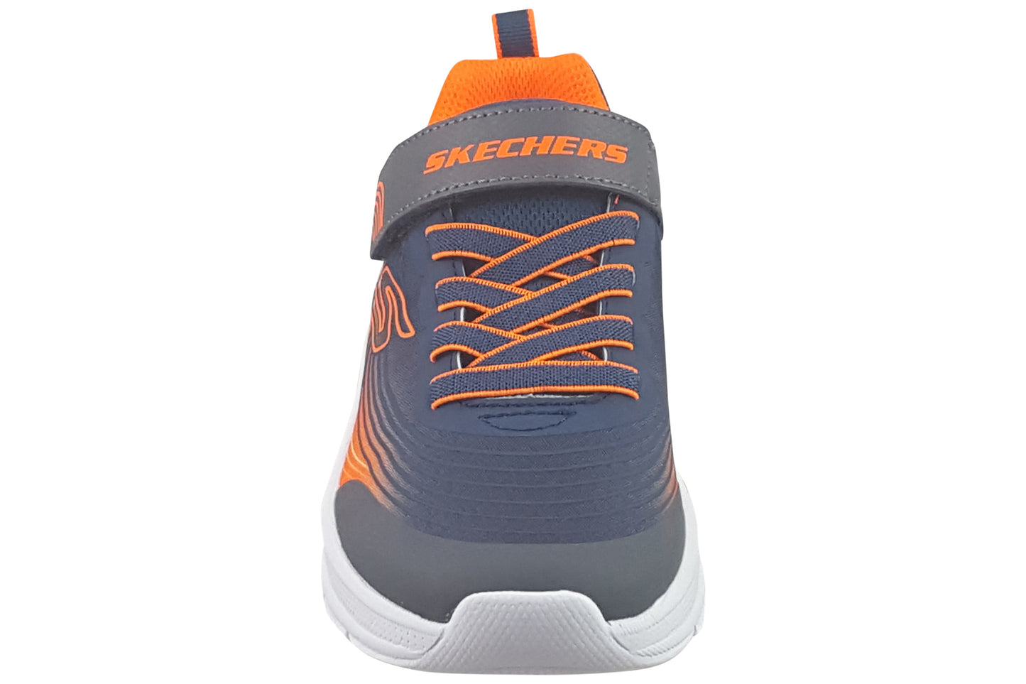 skechers microspec adv boys trainers navy orange top