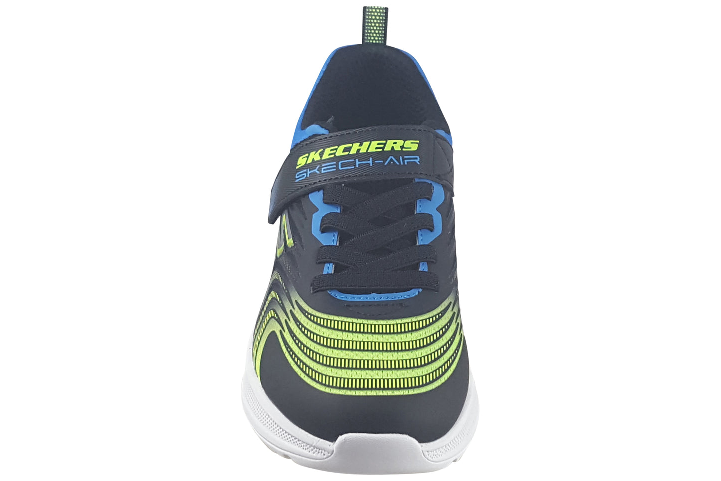 skechers microspec max adv 403938l boys trainers black blue lime top