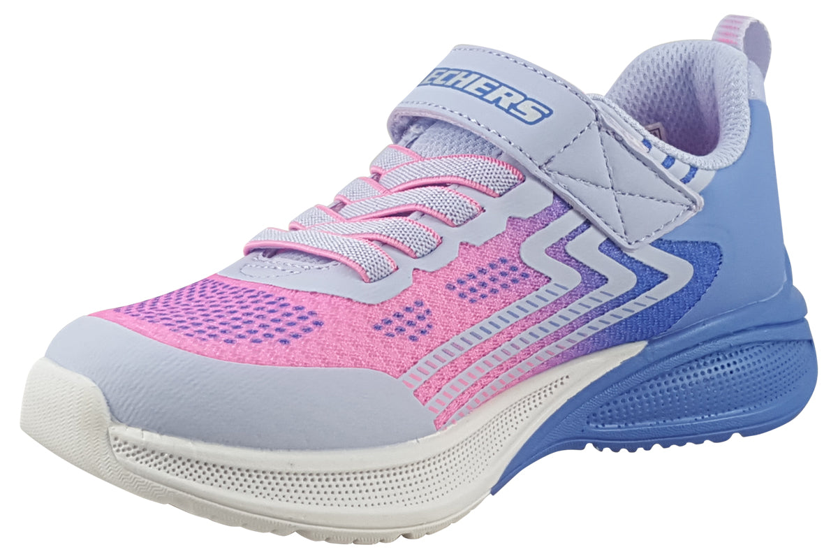 skechers microspec max adv blue lavender trainers left
