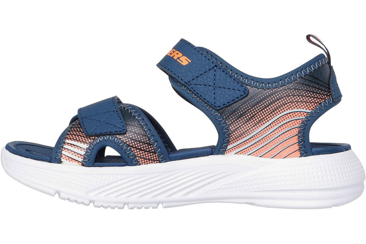 Skechers Microspec-Splash Navy/Orange Boys Sandals