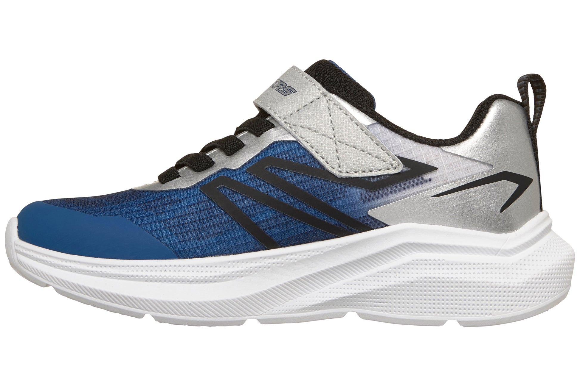 skechers-microspec-velocity-404125l-boys-trainers-navy-silver-left-flat