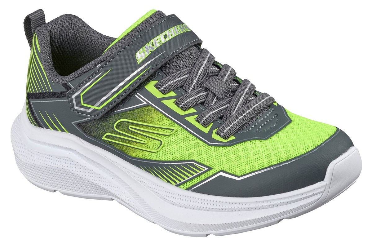 Skechers Microspec Velocity Grid Charcoal/Yellow & Silver Trim Boys Sports