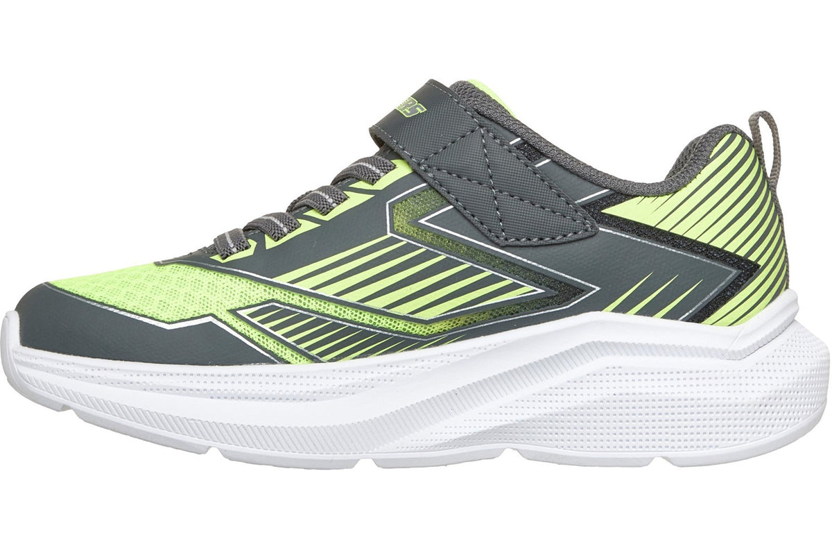 Skechers Microspec Velocity Grid Charcoal/Yellow & Silver Trim Boys Sports