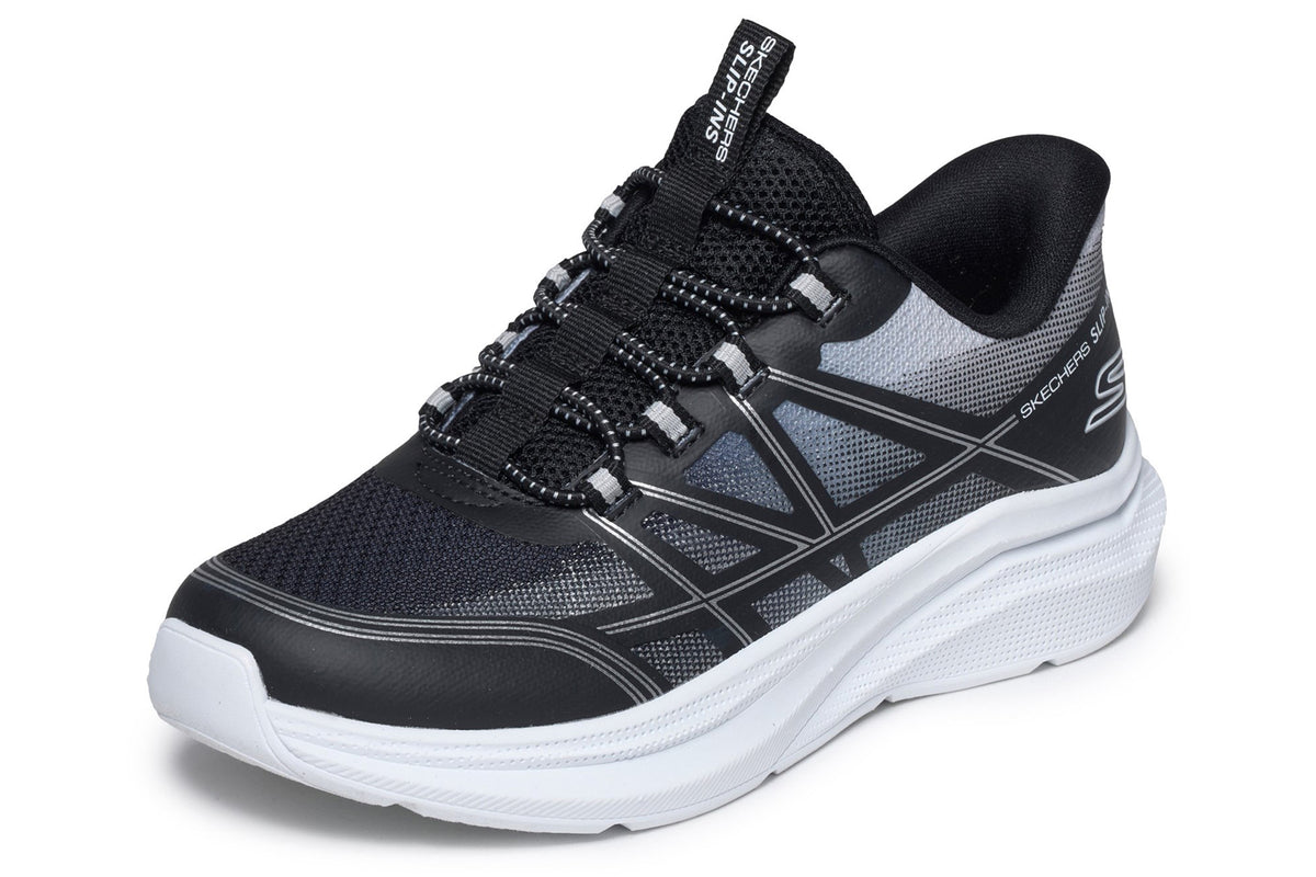 Skechers Microspec Velocity Grid Black/Silver & White Trim Boys Sports